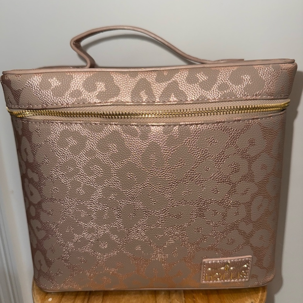 Metallic Leopard Print Cosmetic Case